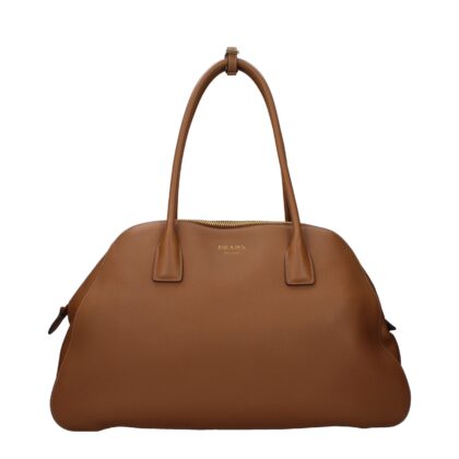 Prada Brown Leather Shoulder Bag - Women