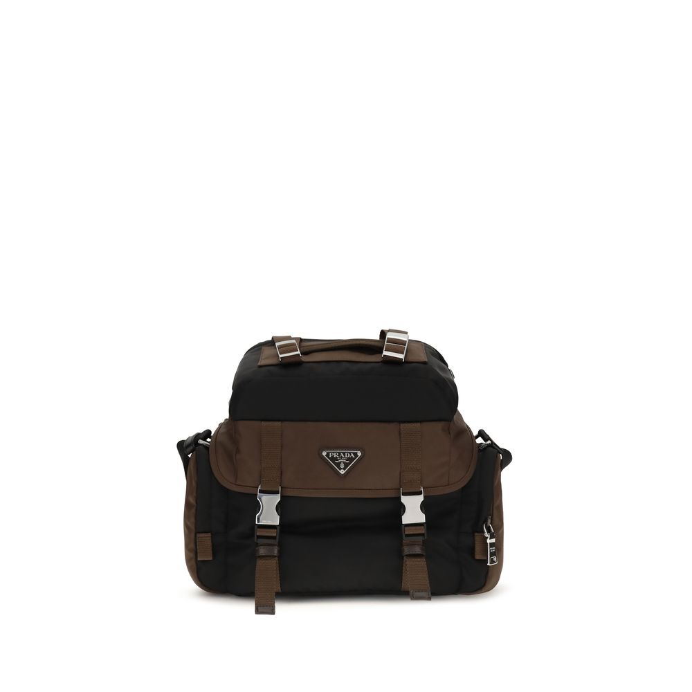 Prada Brown Recycled Polyamide Shoulder Bag - Men
