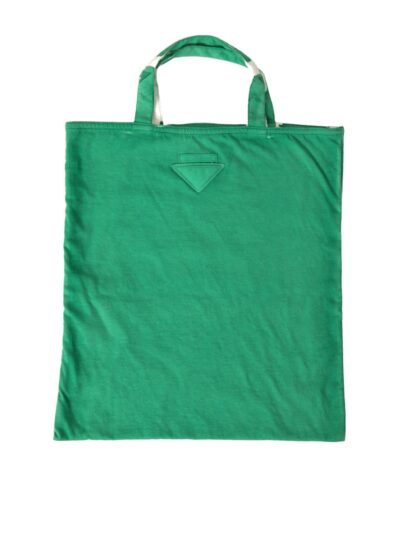 Prada Green Jersey Fabric Logo Shoulder Shopping Tote Bag - Women