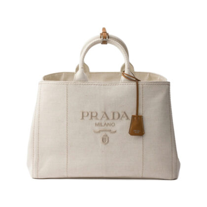 Prada Linen Blend Tote Bag