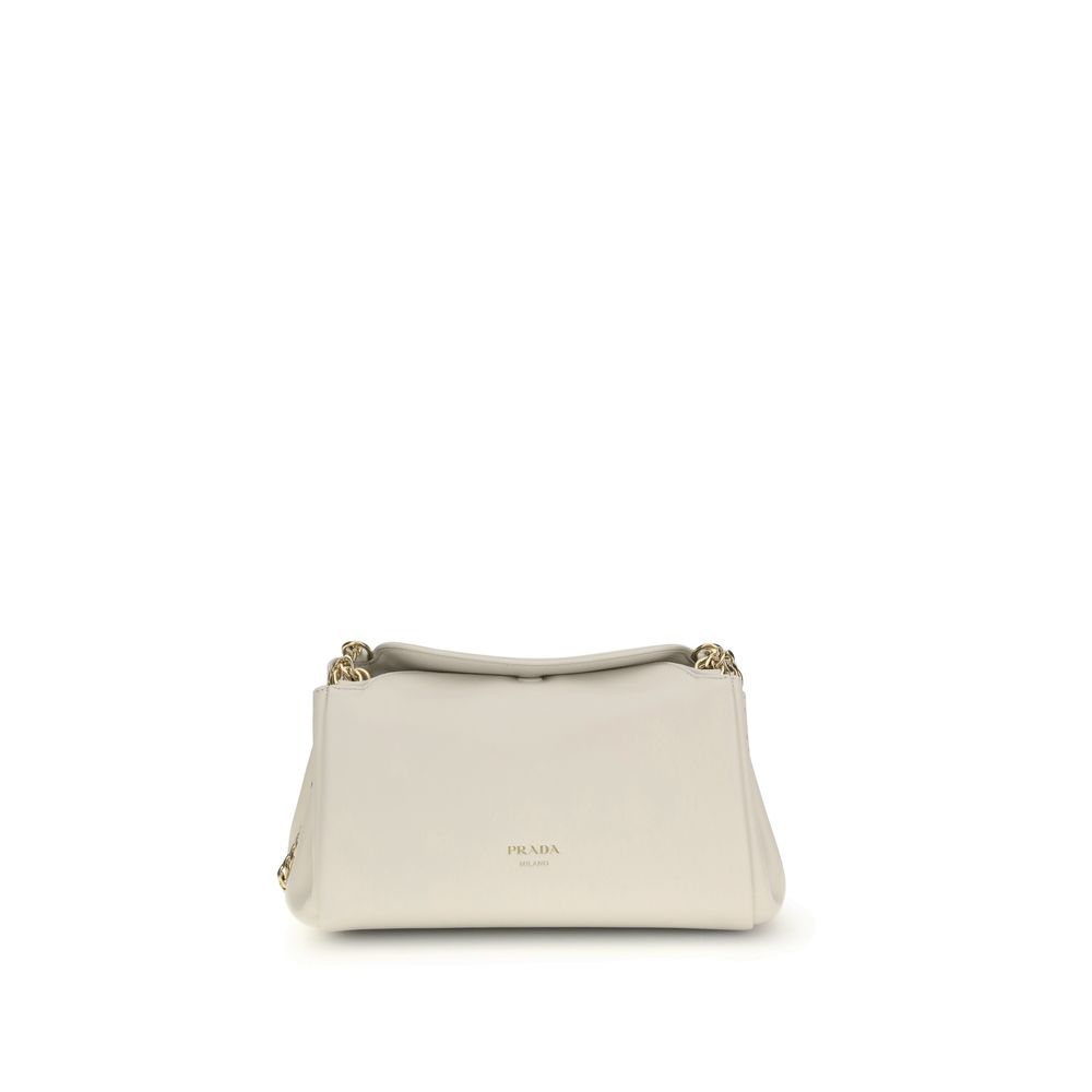 Prada White Calf Leather Bos Taurus Shoulder Bag - Women