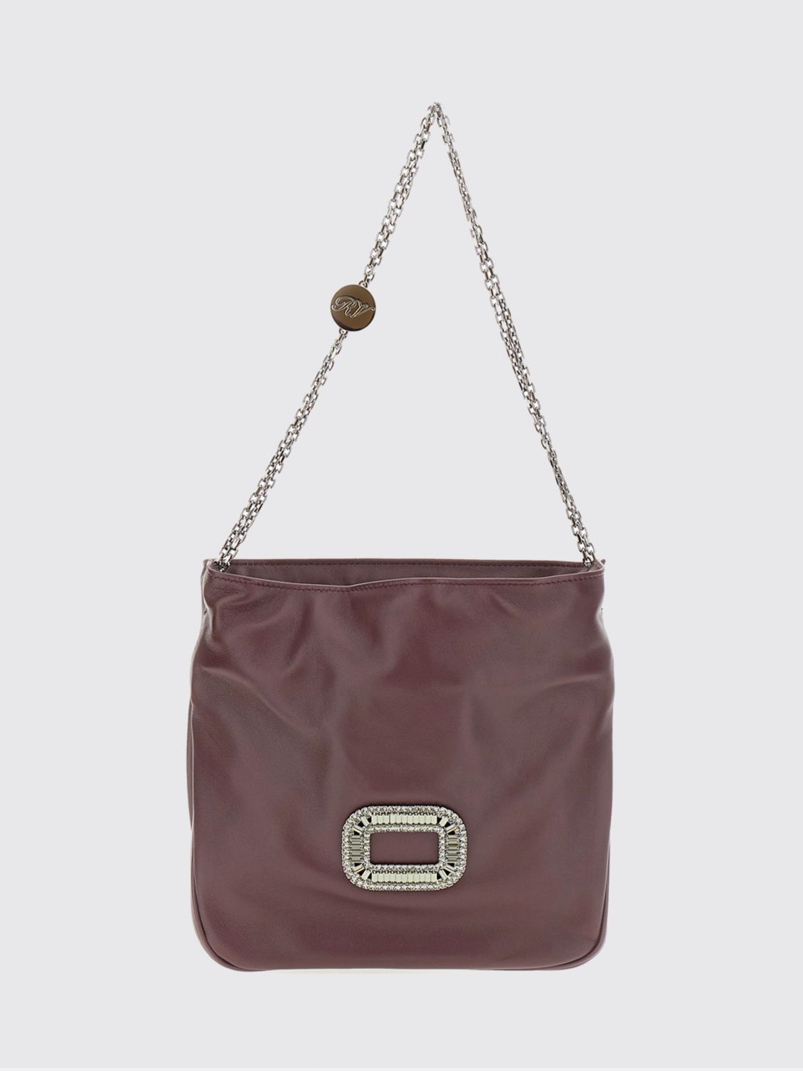 ROGER VIVIER Pilgrim Jewel Buckle Mini Nappa Leather Bucket Bag