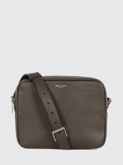 SAINT LAURENT Mini Grain de Poudre Calfskin Crossbody Bag with Logo