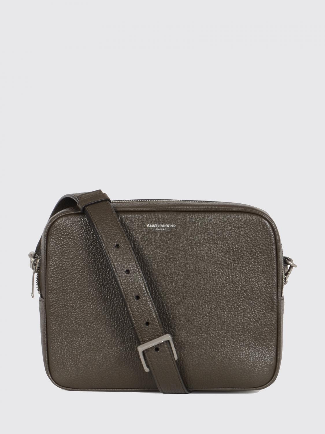 SAINT LAURENT Mini Grain de Poudre Calfskin Crossbody Bag with Logo