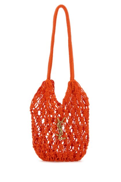 Saint Laurent Orange Crochet Bucket Bag Blazing Borse A Secchiello - Women