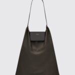 SAINT LAURENT Silk Shoulder Bag with Leather Handle and Removable Strap