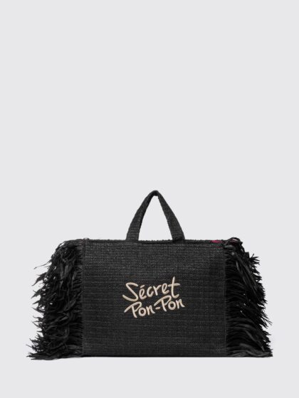 SECRET PON-PON Tote Bag Woman color Black