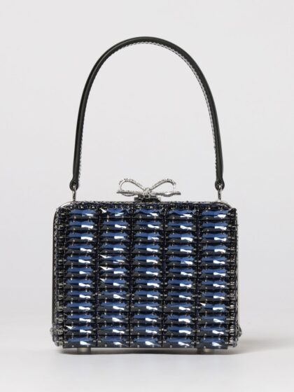 SELF-PORTRAIT Mini Bag in Brushed Leather with Set Rhinestones