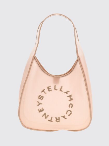 STELLA MCCARTNEY Polyamide Shoulder Bag with Embroidered Logo and Rounded Shape