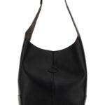 Tod's Black Leather Tod S Di Bag Folio Bucket Nero Borse A Mano - Women