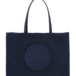 Tory Burch Ella Blue Large Tote Bag with Tonal Logo Detail in Tech Fabric Woman Blu Nylon - Women