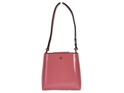 Tory Burch Patent Emerson Small Bucket Bag Purse Gold Leather - Women