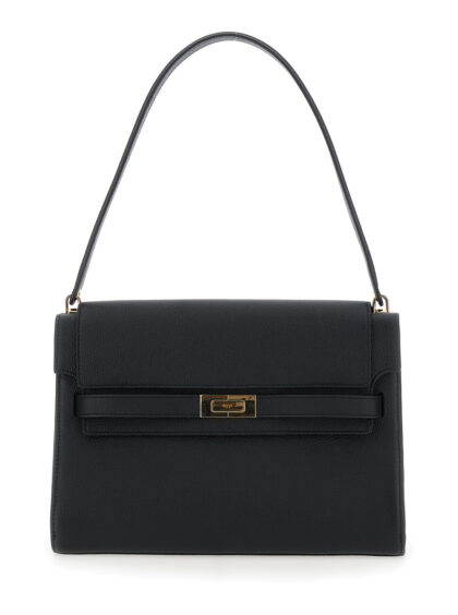 Tory Burch Shoulder Bag Lee Radziwill With Single Strap And Clasp Closure On The Front Black Leather For Women Cow - Women