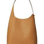Tory Burch Shoulder Bag Rony with Thin Strap and Logo Button in Beige Leather for Women Cow - Women