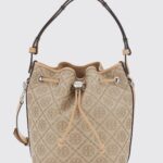 TORY BURCH T Monogram Mini Bucket Bag in Canvas with Removable Strap