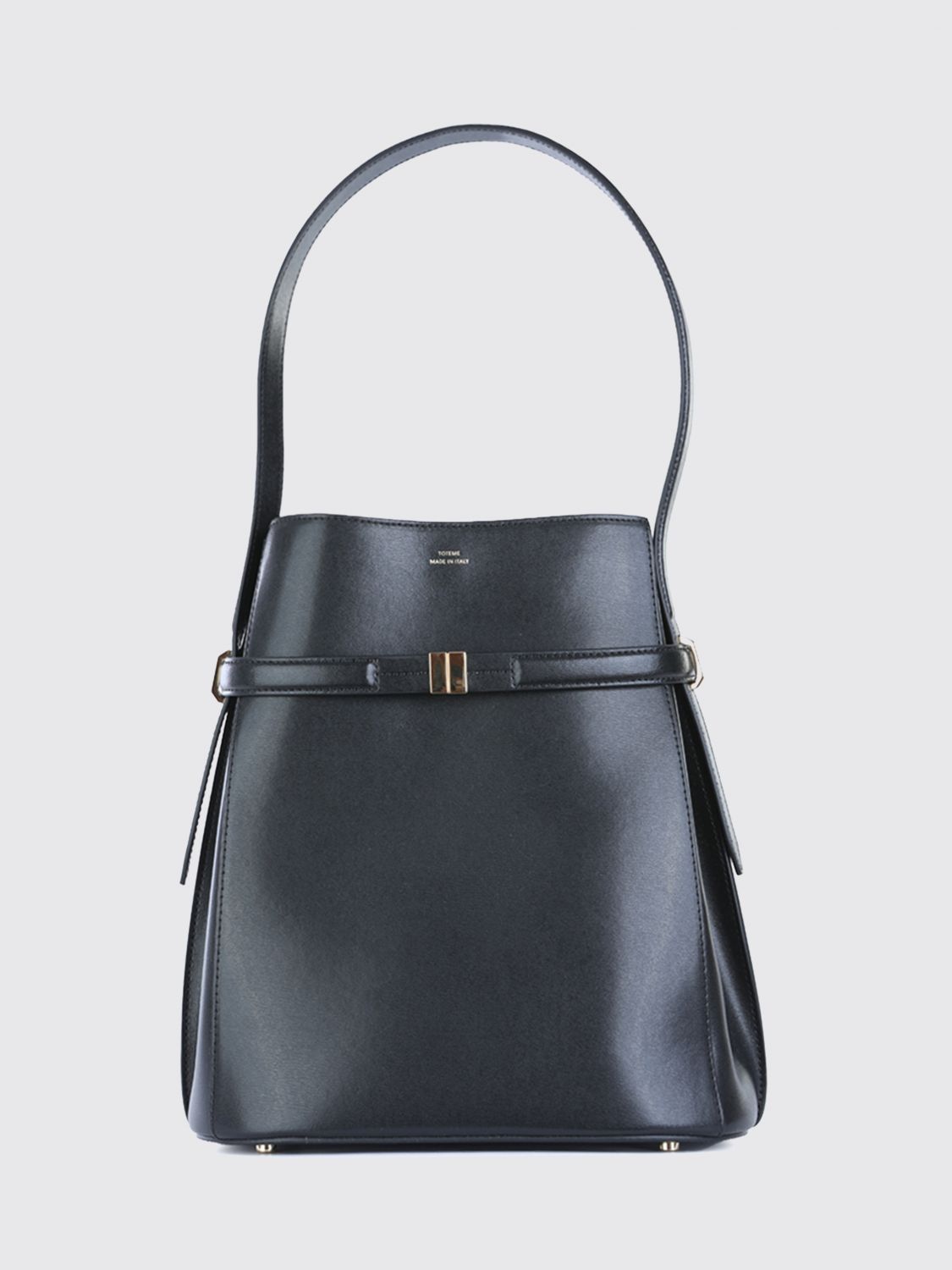 TOTEME Calfskin Bucket Bag with Monogram Logo