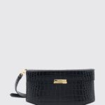 TOTEME Clip Mini Crossbody Bag in Croc-Effect Leather with Metal Logo