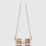Twinset Floral Print Canvas Mini Shoulder Bag with Chain Strap