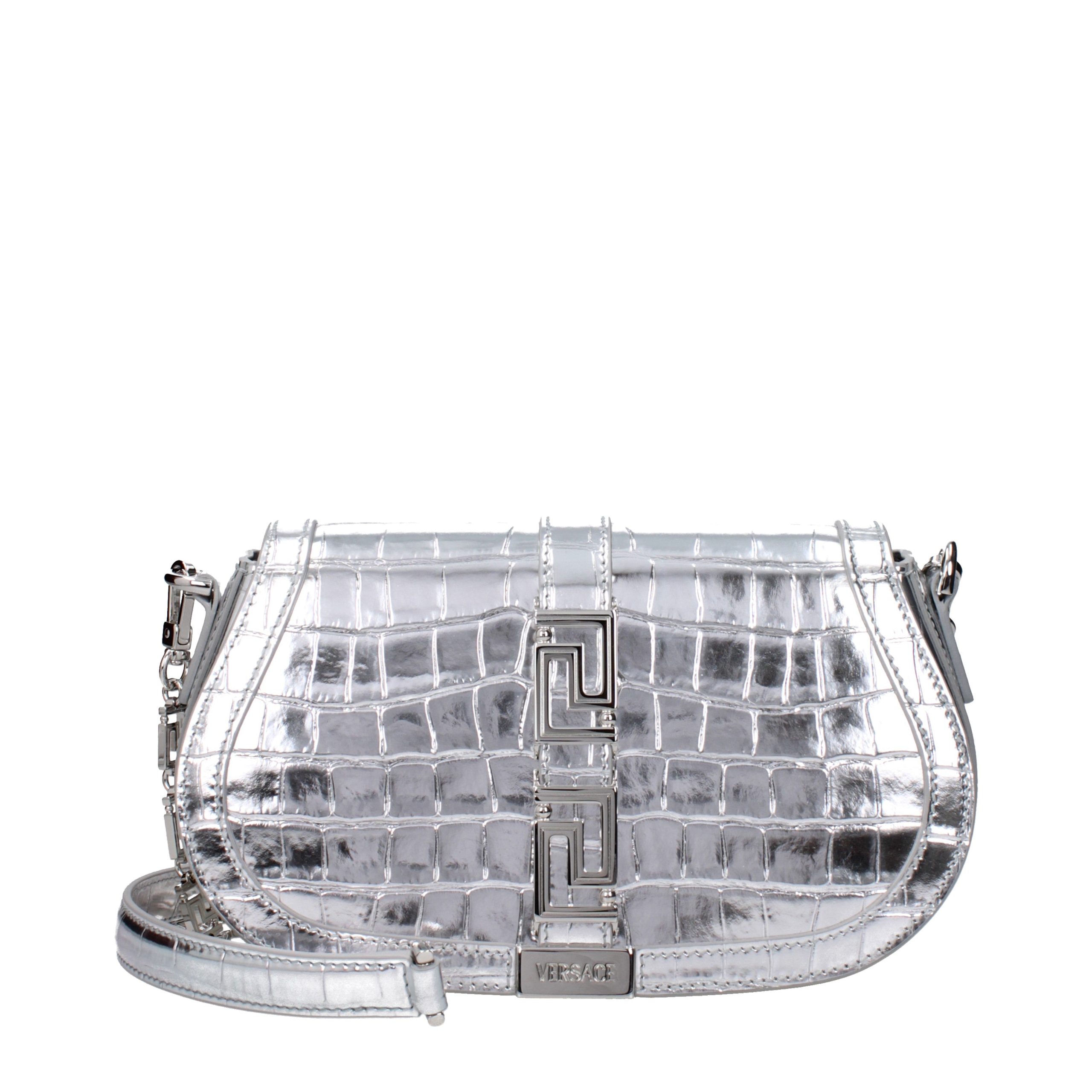 Versace Gray Leather Shoulder Bag - Women