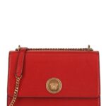 Versace La Medusa Shoulder Bag 1020716-A15728-1r12v Dark Red Gold Snake-embossed Calf Leather - Women