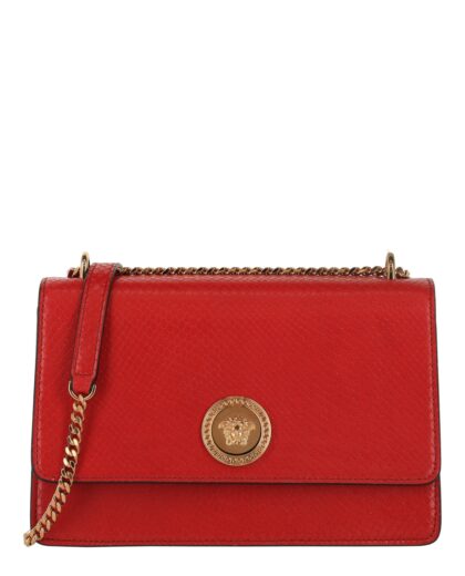 Versace La Medusa Shoulder Bag 1020716-A15728-1r12v Dark Red Gold Snake-embossed Calf Leather - Women