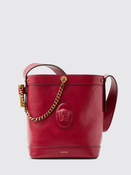 VERSACE Leather Pivot Bucket Bag