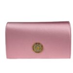 Versace Medusa Crystal Satin Mini Chain Crossbody Bag Purse Gold - Women