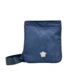 Versace Medusa Flat Crossbody Bag Silver Canvas - Women