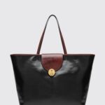 VERSACE Medusa Logo Waxed Cotton Tote Bag with Turn-Lock Closure