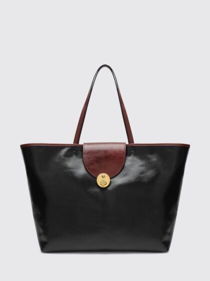 VERSACE Medusa Logo Waxed Cotton Tote Bag with Turn-Lock Closure