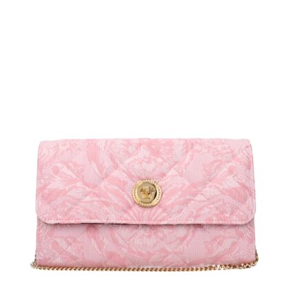 Versace Pink Fabric Clutch Bag - Women
