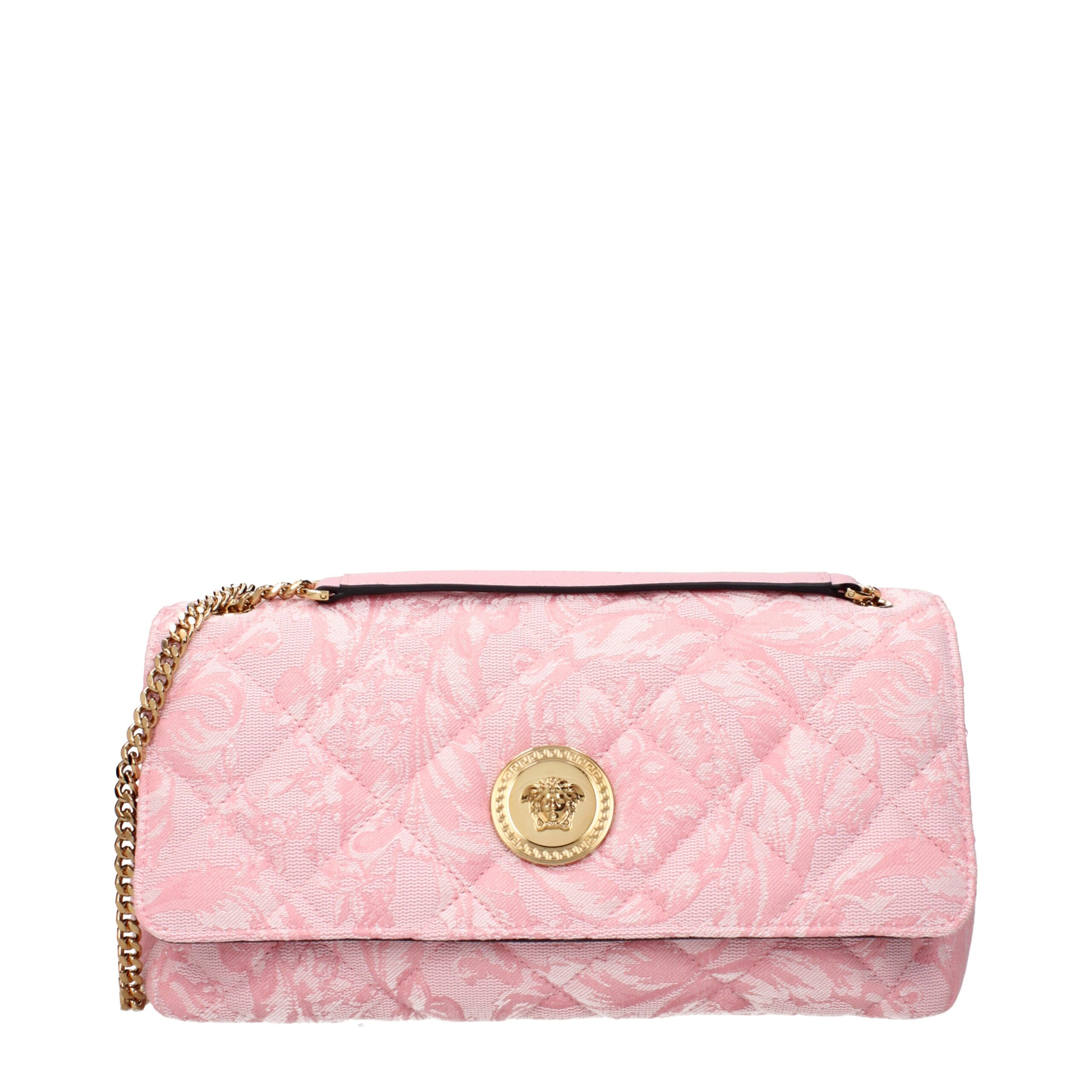 Versace Pink Fabric Shoulder Bag - Women
