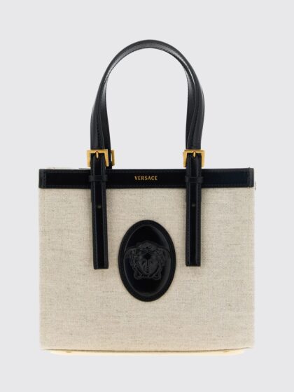 VERSACE Rivière Mini Linen and Cotton Tote Bag with Medusa Logo