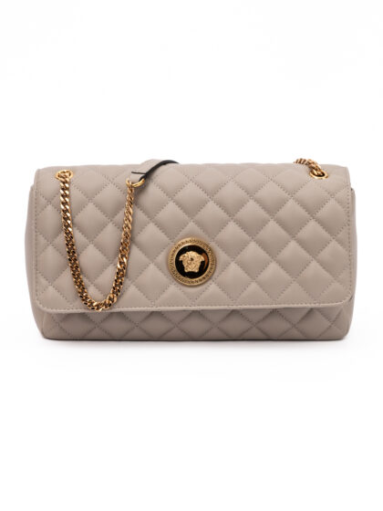 Versace Taupe Quilted Leather Shoulder Strap Bag Beige - Women