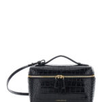 Victoria Beckham Black Crossbody Bag With Logo Lettering On The Front And Adjustable Removable Strap Leather For Women Calf Shoulder - Women