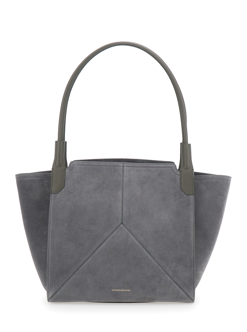 Victoria Beckham Handbag Victoria Piccola with Logo Lettering Embossed on the Front in Grey Suede for Women Calf Hand Bags - Women