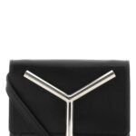 Y Project Black Leather Mini Crossbody Bag Blacksilver Portafogli - Women
