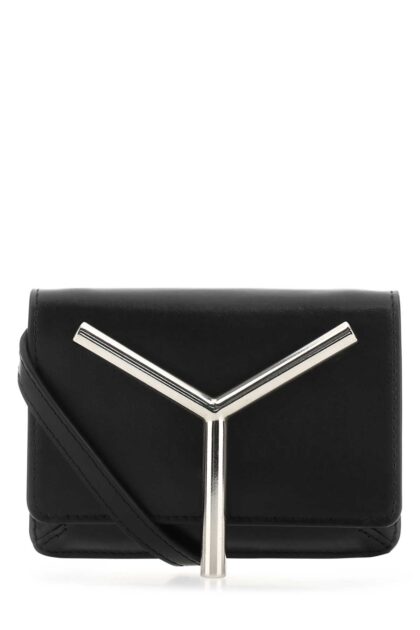 Y Project Black Leather Mini Crossbody Bag Blacksilver Portafogli - Women