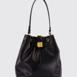 BALMAIN Pulse Leather Bucket Bag with Shoulder Straps