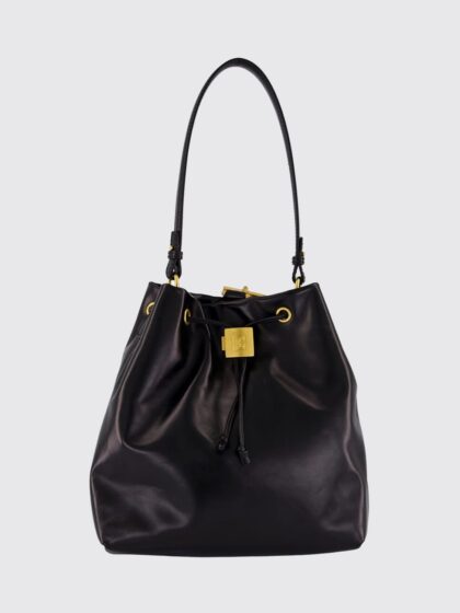 BALMAIN Pulse Leather Bucket Bag with Shoulder Straps