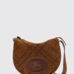 BURBERRY Tavistock Suede Crossbody Bag with Perforated EKD Logo
