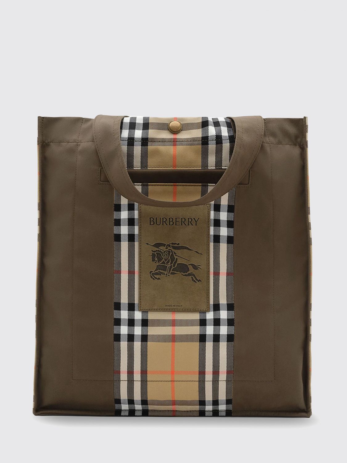 BURBERRY Trench Tote Bag in Vintage Check Fabric with EKD Logo
