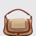 CHLOÉ Crochet Raffia and Leather Marcie Bag