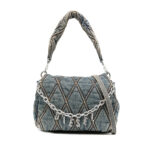 Diesel Charm-D-small Shoulder Bag In Quilted Denim