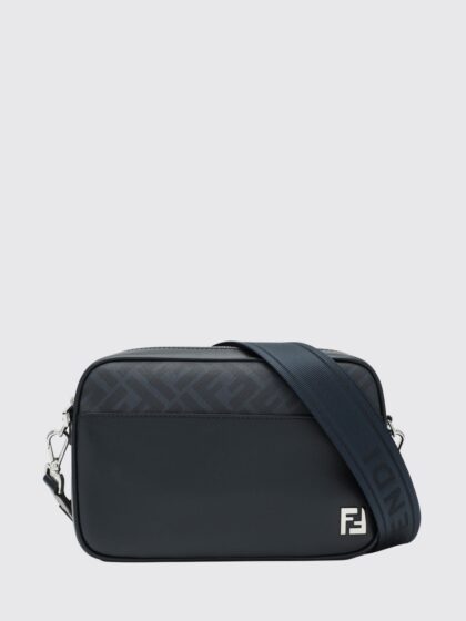 FENDI Squared FF Coated Leather And Cotton Bag
