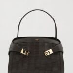 FERRAGAMO Hug Bag in Woven Leather