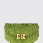 GANNI Lulu Moiré Velvet Wallet On Chain Bag