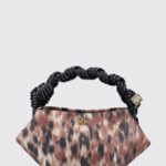 GANNI Mini Bow Animal Print Polyester Bag
