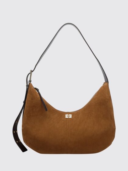 GANNI Recycled Polyester Hobo Bag with Adjustable Handle and Butterfly Logo