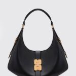 GANNI Small Kat Recycled Leather Shoulder Bag with Butterfly Logo